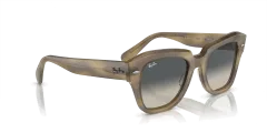 Ray Ban RB2186 State Street 140571 49  Kadın Güneş Gözlüğü Çizgili Sarı Süt Kahve - 49-20 /145