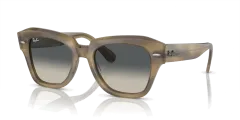 Ray Ban RB2186 State Street 140571 49  Kadın Güneş Gözlüğü Çizgili Sarı Süt Kahve - 49-20 /145