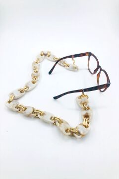 Mavi Sedef Akrilik Gözlük Zinciri Maske Askısı